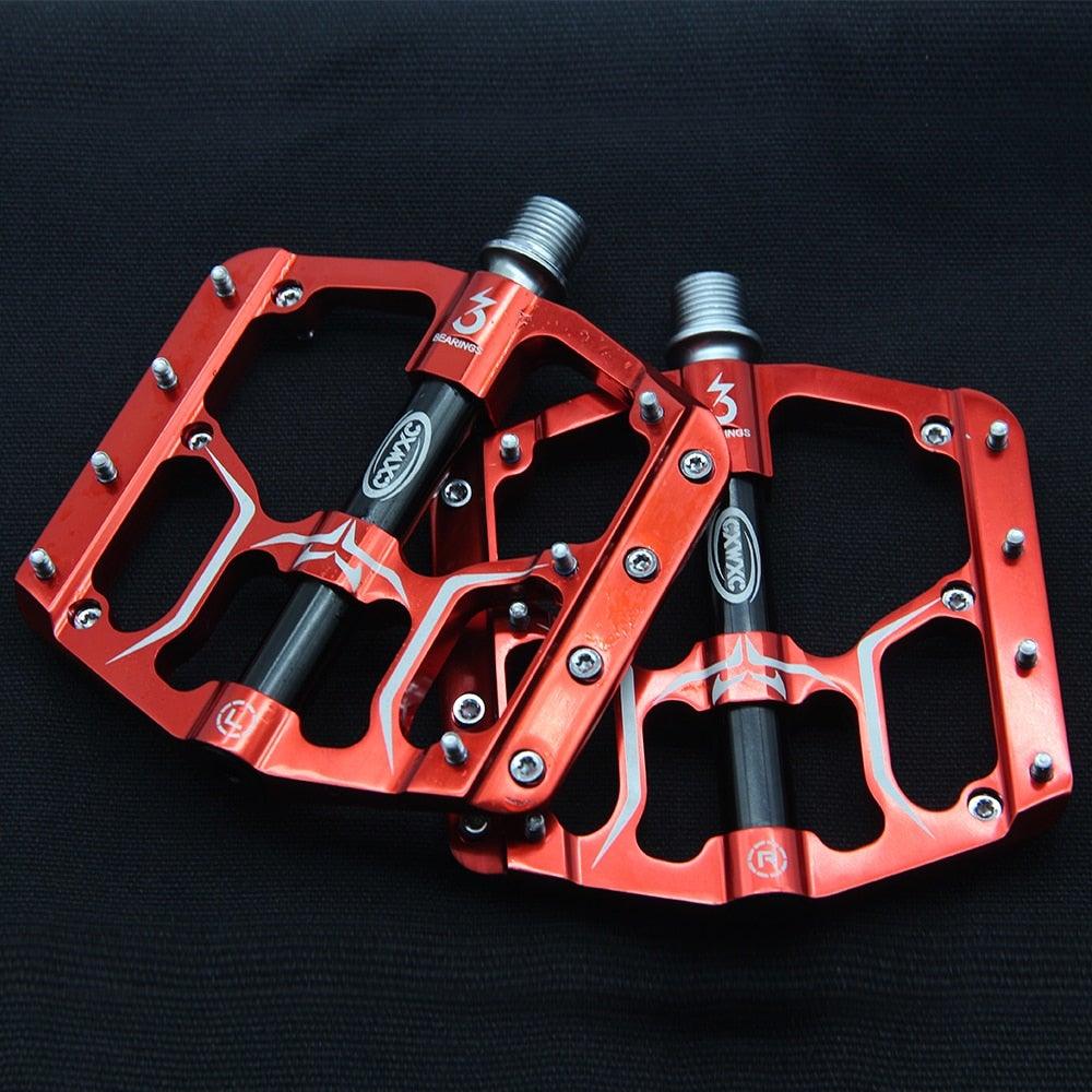 Flat Bike Pedals Road 3 Sealed Bearings Bicycle Pedals Mountain Bike Pedals Wide Platform Accessories Mountain Bike Pedals Aluminum Bicycle Flat Platform Pedals Lightweight Non-Slip Sealed Bearing For Road Mountain Stevvex