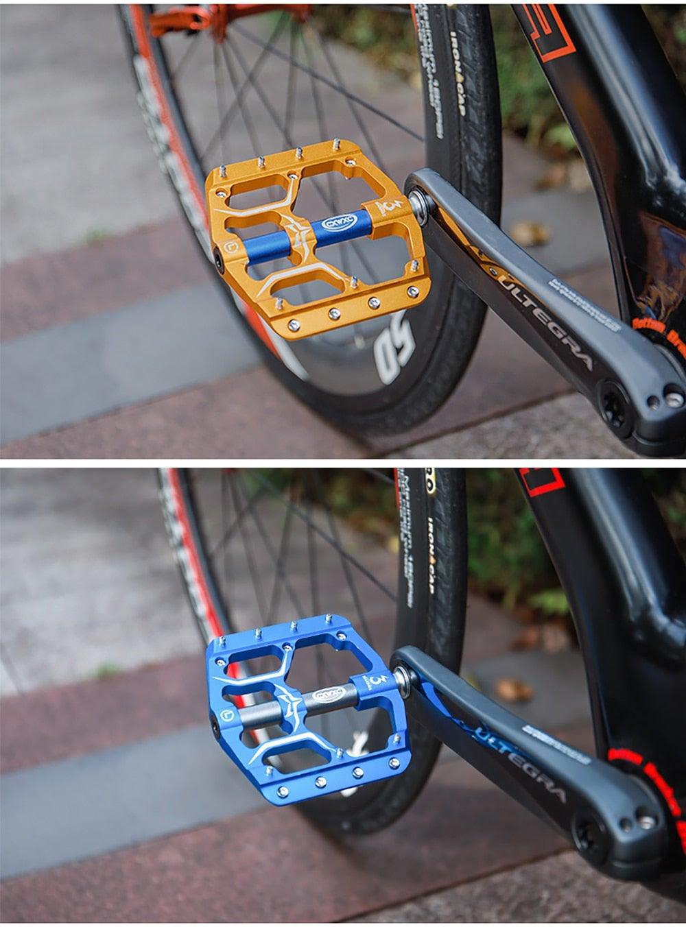 Flat Bike Pedals Road 3 Sealed Bearings Bicycle Pedals Mountain Bike Pedals Wide Platform Accessories Mountain Bike Pedals Aluminum Bicycle Flat Platform Pedals Lightweight Non-Slip Sealed Bearing For Road Mountain Stevvex
