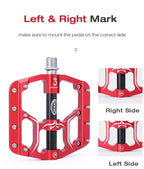 Flat Bike Pedals Road 3 Sealed Bearings Bicycle Pedals Mountain Bike Pedals Wide Platform Accessories Mountain Bike Pedals Pedals Bicycle Flat Pedals Aluminum Sealed Bearing Lightweight Platform For Road Mountain Stevvex