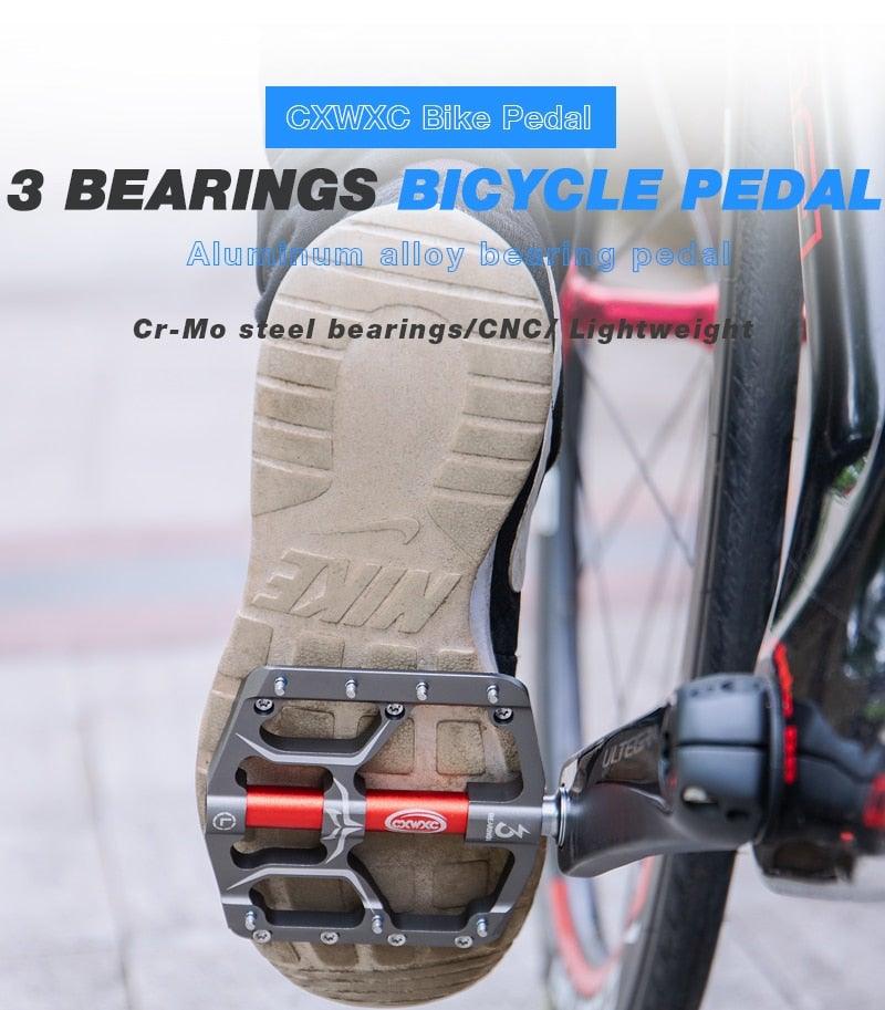 Flat Bike Pedals Road 3 Sealed Bearings Bicycle Pedals Mountain Bike Pedals Wide Platform Accessories Mountain Bike Pedals Pedals Bicycle Flat Pedals Aluminum Sealed Bearing Lightweight Platform For Road Mountain Stevvex