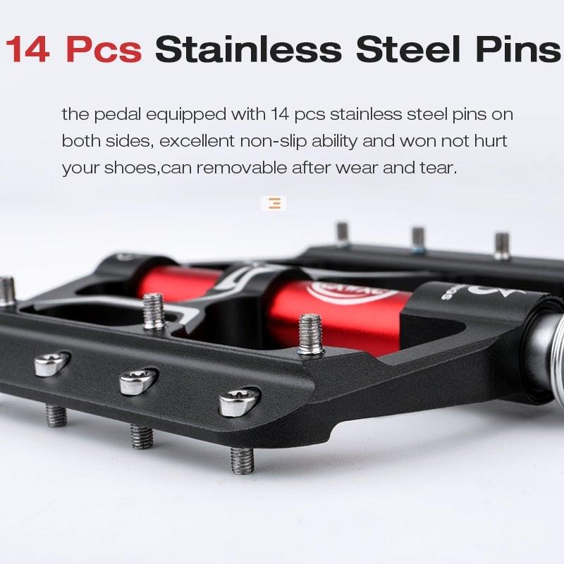 Flat Bike Pedals Road 3 Sealed Bearings Bicycle Pedals Mountain Bike Pedals Wide Platform Accessories Mountain Bike Pedals Pedals Bicycle Flat Pedals Aluminum Sealed Bearing Lightweight Platform For Road Mountain Stevvex