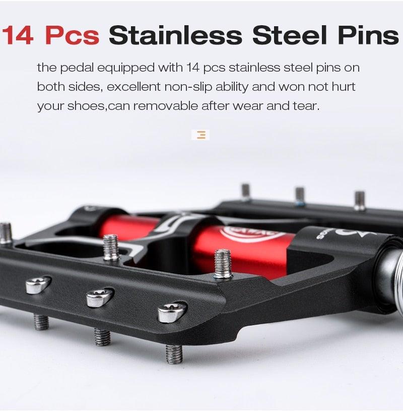 Flat Bike Pedals Road 3 Sealed Bearings Bicycle Pedals Mountain Bike Pedals Wide Platform Accessories Mountain Bike Pedals Pedals Bicycle Flat Pedals Aluminum Sealed Bearing Lightweight Platform For Road Mountain Stevvex