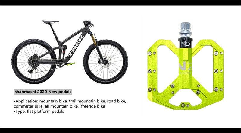 Flat Foot Ultralight Mountain Bike Pedals CNC Aluminum Alloy Sealed 3 Bearing Anti-slip Bicycle Pedals Bicycle Bike Pedals CNC Machined Platform Pedal 3 Sealed Bearings Bicycle Pedal For Adult And Youth With Non-Slip Stevvex