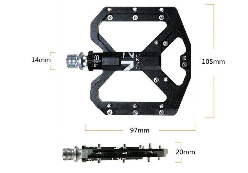 Flat Foot Ultralight Mountain Bike Pedals CNC Aluminum Alloy Sealed 3 Bearing Anti-slip Bicycle Pedals Bicycle Bike Pedals CNC Machined Platform Pedal 3 Sealed Bearings Bicycle Pedal For Adult And Youth With Non-Slip Stevvex