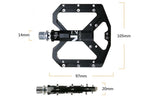 Flat Foot Ultralight Mountain Bike Pedals CNC Aluminum Alloy Sealed 3 Bearing Anti-slip Bicycle Pedals Bicycle Bike Pedals CNC Machined Platform Pedal 3 Sealed Bearings Bicycle Pedal For Adult And Youth With Non-Slip Stevvex