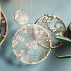 Flat Round Net Embroider Display Stand Net Yarn Wedding Ornaments Wall Hanging Decors Hot Decor for Living Room or Bedroom Unique Wall Art Stevvex
