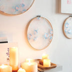 Flat Round Net Embroider Display Stand Net Yarn Wedding Ornaments Wall Hanging Decors Hot Decor for Living Room or Bedroom Unique Wall Art Stevvex