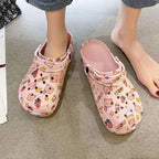 Flat Slippers For Women Summer Slipper Cute Sandals Casual Shoes Hollow Out Mesh Sandal Clogs Sandals Quick Drying Slippers Walking Lightweight Rain Beach Summer Pool Water Shoes Breathable Footwear Stevvex