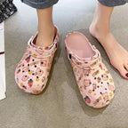 Flat Slippers For Women Summer Slipper Cute Sandals Casual Shoes Hollow Out Mesh Sandal Clogs Sandals Quick Drying Slippers Walking Lightweight Rain Beach Summer Pool Water Shoes Breathable Footwear Stevvex