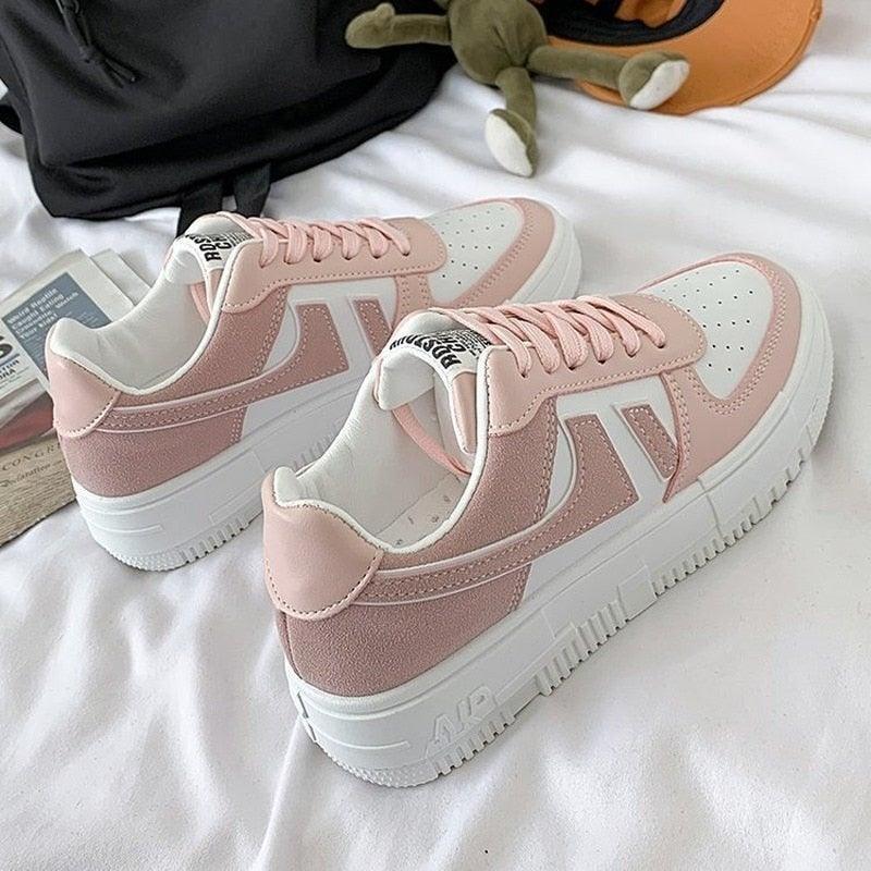 Flats Women's Sneakers  Casual Breathable Female Lace Up Woman Comfort Walking Shoes White Women Breathable Sneakers Casual Sports Flat Low Top Sneaker Lace-up Classic Design Stevvex