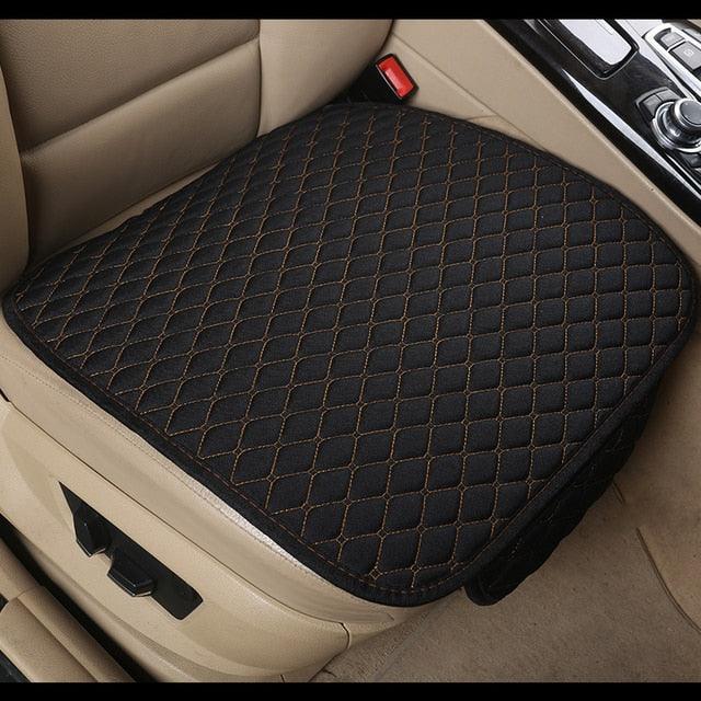 Flax Car Seat Cover Front Rear Linen Fabric Cushion Breathable Protector Mat Pad Universal Auto Interior Styling Truck  Car Seat Cushion Breathable Comfort Universal for Most Vehicles Automotive Interior Seat Protector Without Binding Pad Linen Mat Car In Stevvex