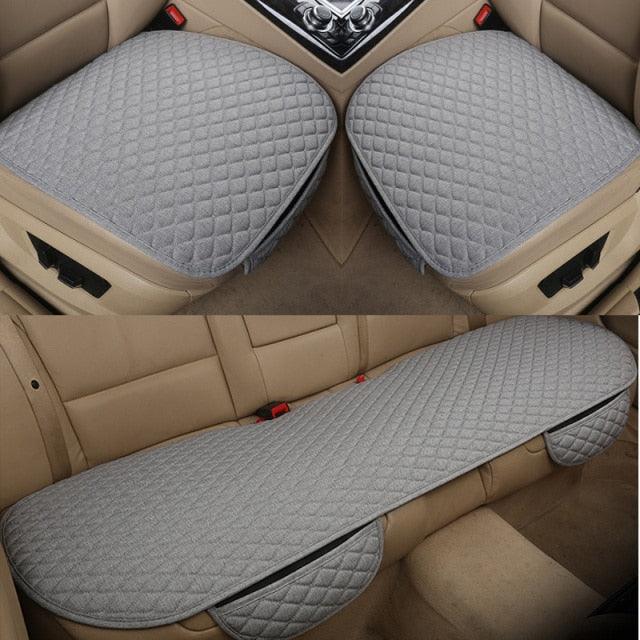 Flax Car Seat Cover Front Rear Linen Fabric Cushion Breathable Protector Mat Pad Universal Auto Interior Styling Truck  Car Seat Cushion Breathable Comfort Universal for Most Vehicles Automotive Interior Seat Protector Without Binding Pad Linen Mat Car In Stevvex