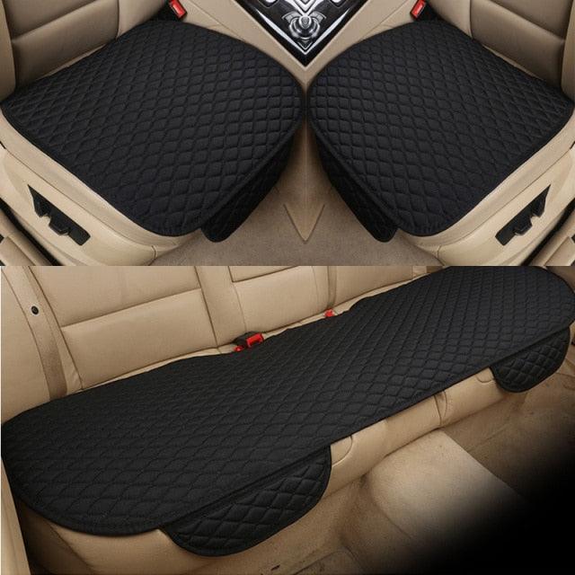 Flax Car Seat Cover Front Rear Linen Fabric Cushion Breathable Protector Mat Pad Universal Auto Interior Styling Truck  Car Seat Cushion Breathable Comfort Universal for Most Vehicles Automotive Interior Seat Protector Without Binding Pad Linen Mat Car In Stevvex