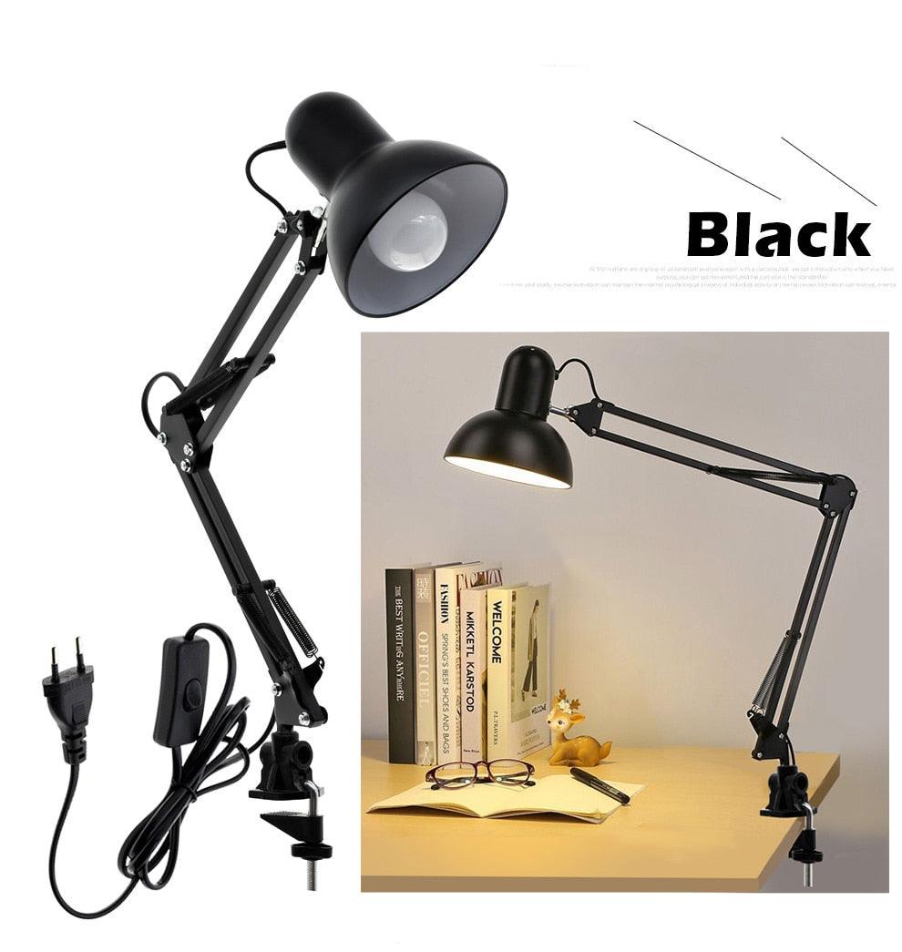 Flexible Led Desk Lamp Home Office Modern Table Lamp Metal Architect Adjustable Folding Reading Light Decorative Table Lamp Cute Study Lamps for Bedroom Décor Stevvex