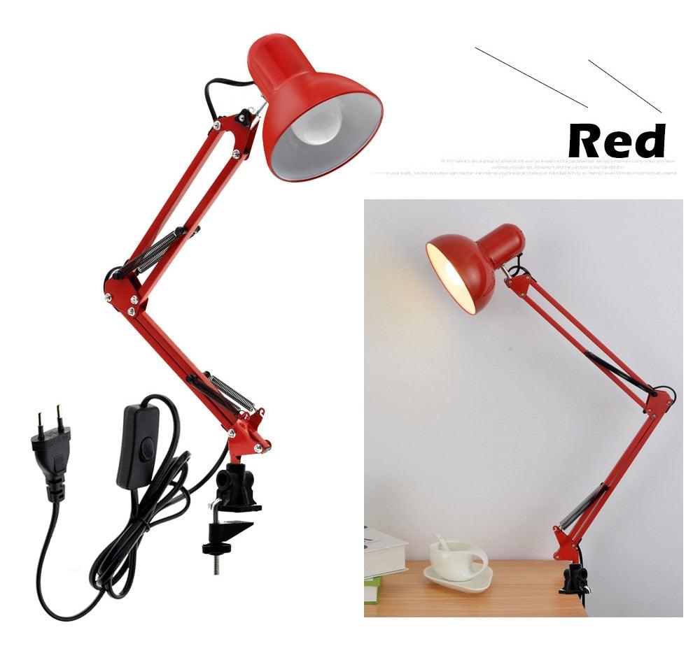 Flexible Led Desk Lamp Home Office Modern Table Lamp Metal Architect Adjustable Folding Reading Light Decorative Table Lamp Cute Study Lamps for Bedroom Décor Stevvex