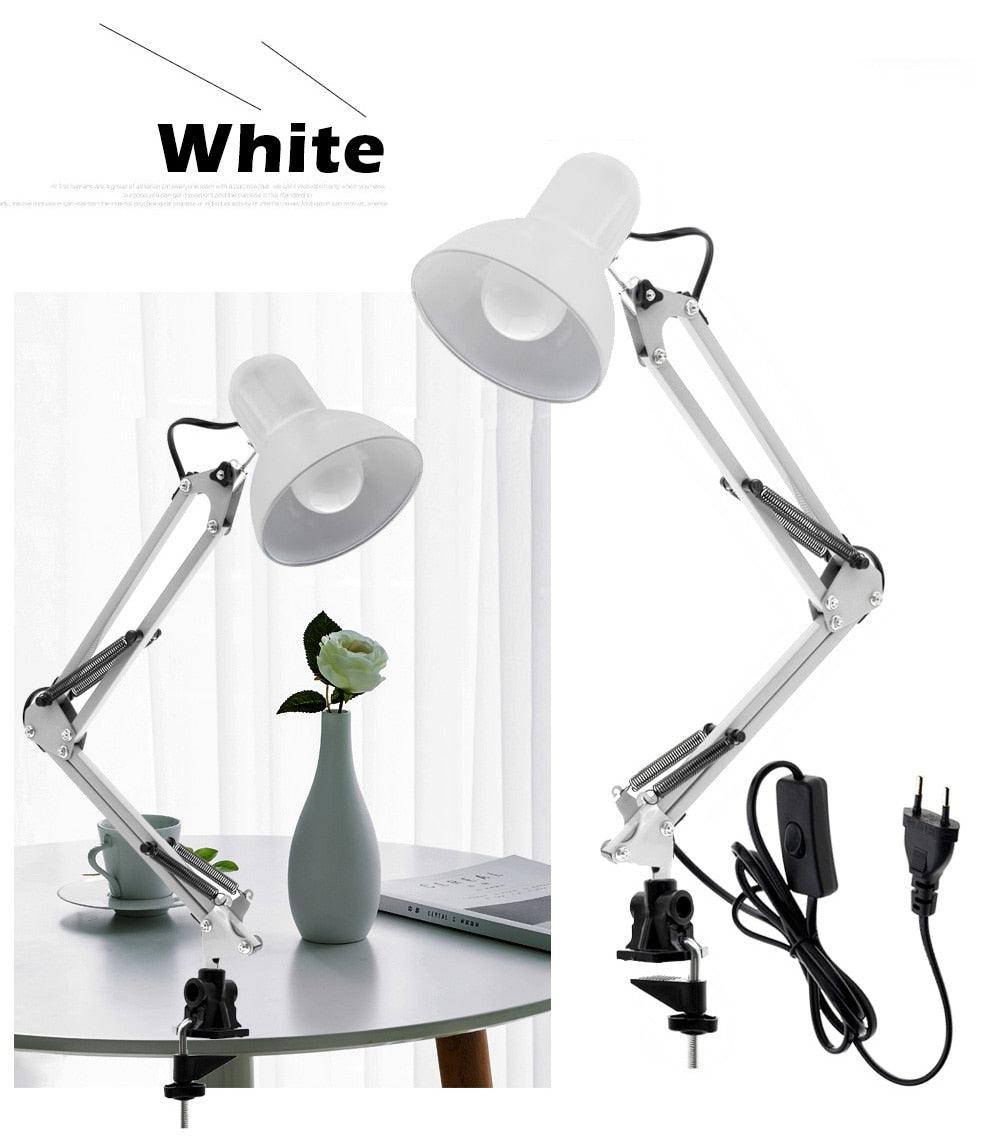 Flexible Led Desk Lamp Home Office Modern Table Lamp Metal Architect Adjustable Folding Reading Light Decorative Table Lamp Cute Study Lamps for Bedroom Décor Stevvex