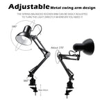 Flexible Led Desk Lamp Home Office Modern Table Lamp Metal Architect Adjustable Folding Reading Light Decorative Table Lamp Cute Study Lamps for Bedroom Décor Stevvex