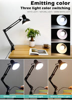 Flexible Led Desk Lamp Home Office Modern Table Lamp Metal Architect Adjustable Folding Reading Light Decorative Table Lamp Cute Study Lamps for Bedroom Décor Stevvex