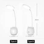 Flexible Led Table Lamps with Usb Touch Dimmable LED Stand Desk Light Reading Lamp Modern Flexible Study Lamp with Pen Holder Decorative Table Lamp Cute Study Lamps for Bedroom Décor