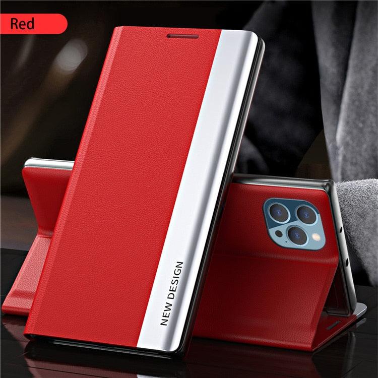 Flip Case For iPhone 14 Pro Max 12 13 Mini Luxury Wallet Stand Elegant Cover Phone Magnetic Leather Protective Cover Luxury Red Shockproof Cover with Stand Flip Case Stevvex