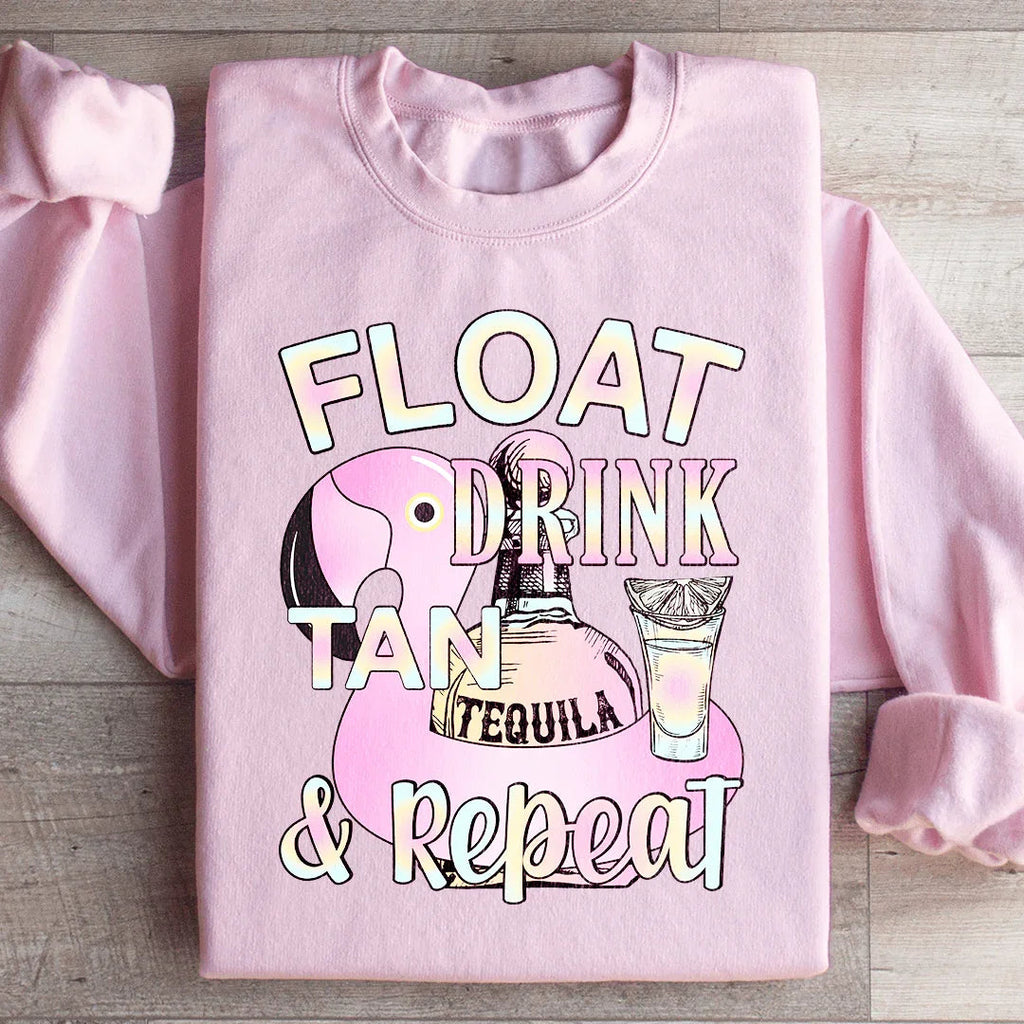 Float Drink Tan Repeat Sweatshirt Peachy Sunday