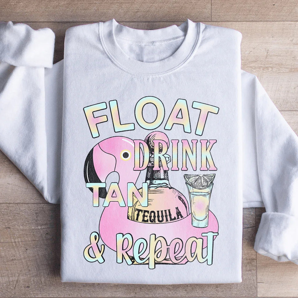 Float Drink Tan Repeat Sweatshirt Peachy Sunday