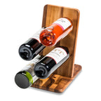 Floating Wine Bottle Holder 4-Bottle Acacia Wood Wall Rack