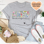 Floral Auntie Custom Tee Peachy Sunday