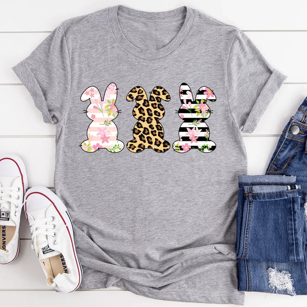 Floral Easter Bunnies Tee - SJB-DIAMOND ELITES