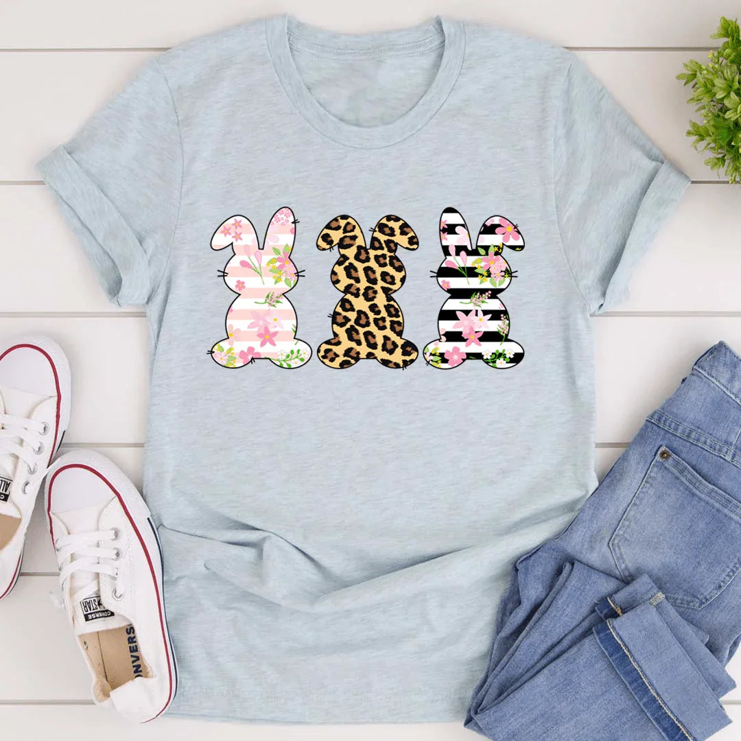 Floral Easter Bunnies Tee - SJB-DIAMOND ELITES