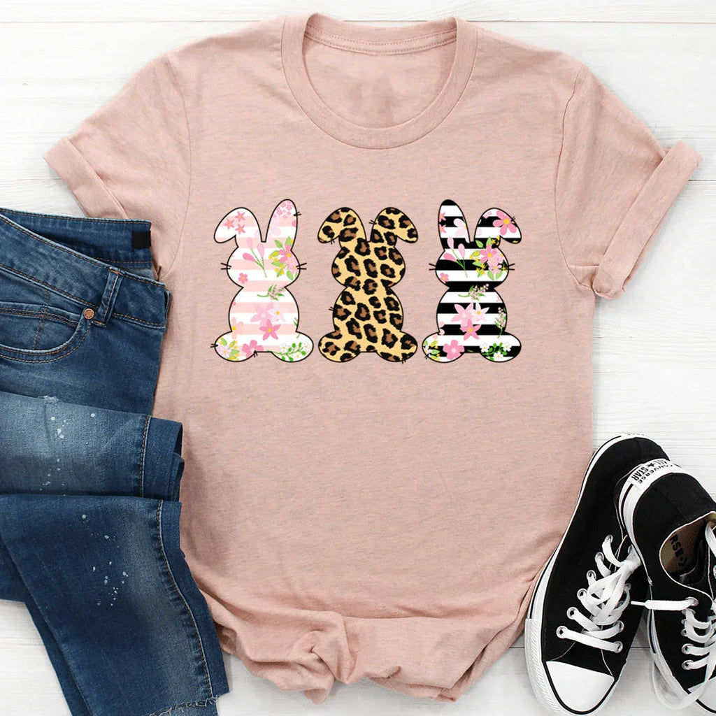 Floral Easter Bunnies Tee - SJB-DIAMOND ELITES