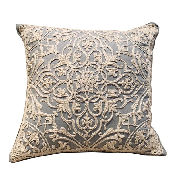 Floral Embroidered Throw Pillow Covers Cotton Pillowcase Sofa Couch For Home Decor Embroidery Throw Pillow Covers Square Cushion Case Modern Cushion Cover Square Pillowcase Decoration for Sofa Bed Chair Car 50x50cm Stevvex