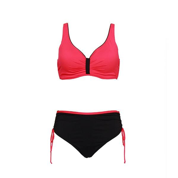 Floral High-Waist Bikini Sets Push Up Swimsuit Summer Two Pieces Swimwear Women Plus Size Two 2 Piece Bikini Sets Push Up Swimsuit Separates Tops Bottoms Swimwear Bathing Suit Women Plus Size Bathing Suits Stevvex