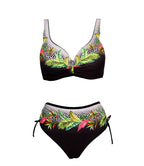 Floral High-Waist Bikini Sets Push Up Swimsuit Summer Two Pieces Swimwear Women Plus Size Two 2 Piece Bikini Sets Push Up Swimsuit Separates Tops Bottoms Swimwear Bathing Suit Women Plus Size Bathing Suits Stevvex