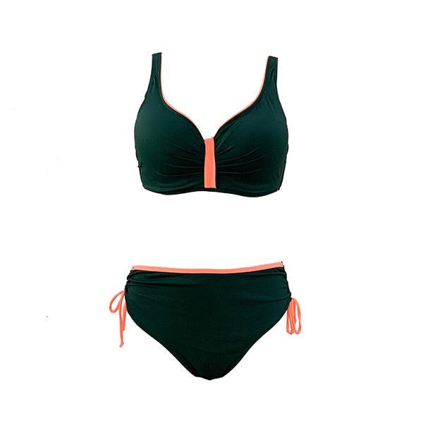 Floral High-Waist Bikini Sets Push Up Swimsuit Summer Two Pieces Swimwear Women Plus Size Two 2 Piece Bikini Sets Push Up Swimsuit Separates Tops Bottoms Swimwear Bathing Suit Women Plus Size Bathing Suits Stevvex