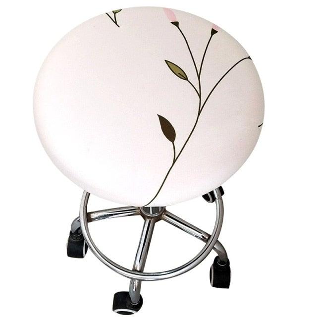 Floral Printed Round Chair Cover Bar Stool Elastic Seat Cover Home Chair Slipcover Anti-dirty Case Removable Chair Protector Stretch Round Bar Stool Covers Washable Stool Cushion Slipcover Elastic Bar Chair Covers Stevvex