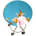 Floral Printed Round Chair Cover Bar Stool Elastic Seat Cover Home Chair Slipcover Anti-dirty Case Removable Chair Protector Stretch Round Bar Stool Covers Washable Stool Cushion Slipcover Elastic Bar Chair Covers Stevvex