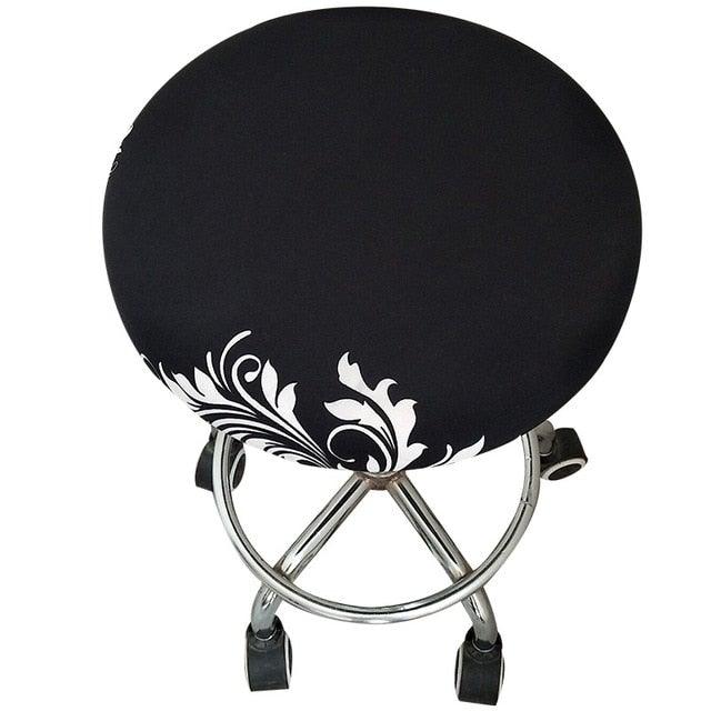 Floral Printed Round Chair Cover Bar Stool Elastic Seat Cover Home Chair Slipcover Anti-dirty Case Removable Chair Protector Stretch Round Bar Stool Covers Washable Stool Cushion Slipcover Elastic Bar Chair Covers Stevvex