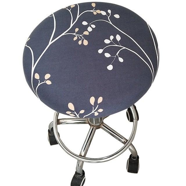 Floral Printed Round Chair Cover Bar Stool Elastic Seat Cover Home Chair Slipcover Anti-dirty Case Removable Chair Protector Stretch Round Bar Stool Covers Washable Stool Cushion Slipcover Elastic Bar Chair Covers Stevvex