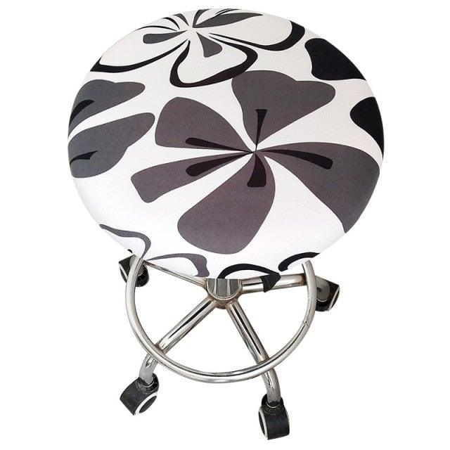 Floral Printed Round Chair Cover Bar Stool Elastic Seat Cover Home Chair Slipcover Anti-dirty Case Removable Chair Protector Stretch Round Bar Stool Covers Washable Stool Cushion Slipcover Elastic Bar Chair Covers Stevvex