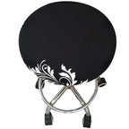 Floral Printed Round Chair Cover Bar Stool Elastic Seat Cover Home Chair Slipcover Anti-dirty Case Removable Chair Protector Stretch Round Bar Stool Covers Washable Stool Cushion Slipcover Elastic Bar Chair Covers Stevvex