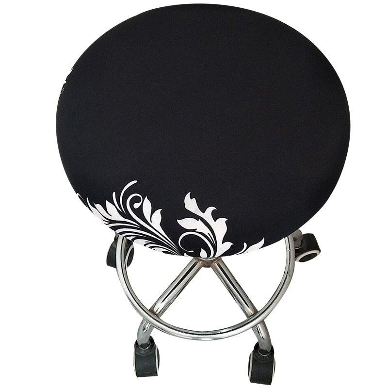 Floral Printed Round Chair Cover Bar Stool Elastic Seat Cover Home Chair Slipcover Anti-dirty Case Removable Chair Protector Stretch Round Bar Stool Covers Washable Stool Cushion Slipcover Elastic Bar Chair Covers Stevvex