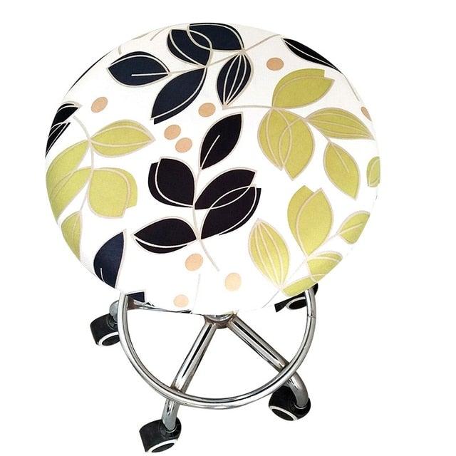 Floral Printed Round Chair Cover Bar Stool Elastic Seat Cover Home Chair Slipcover Anti-dirty Case Removable Chair Protector Stretch Round Bar Stool Covers Washable Stool Cushion Slipcover Elastic Bar Chair Covers Stevvex