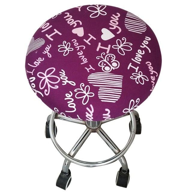 Floral Printed Round Chair Cover Bar Stool Elastic Seat Cover Home Chair Slipcover Anti-dirty Case Removable Chair Protector Stretch Round Bar Stool Covers Washable Stool Cushion Slipcover Elastic Bar Chair Covers Stevvex