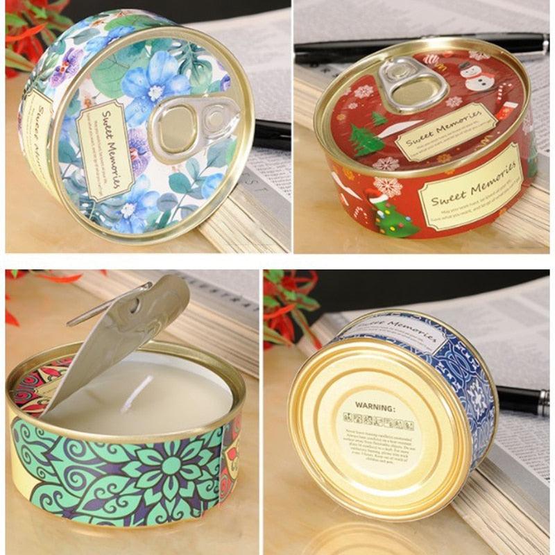 Floral Scented Smokeless Candle Tin Can Perfume Scented Candles for Home Relaxing Stress Relief Aromatherapy  Natural Soy Wax And Fragrance Handmade Scented Candle Natural Soy Wax Home Cristmas Decoration Stevvex