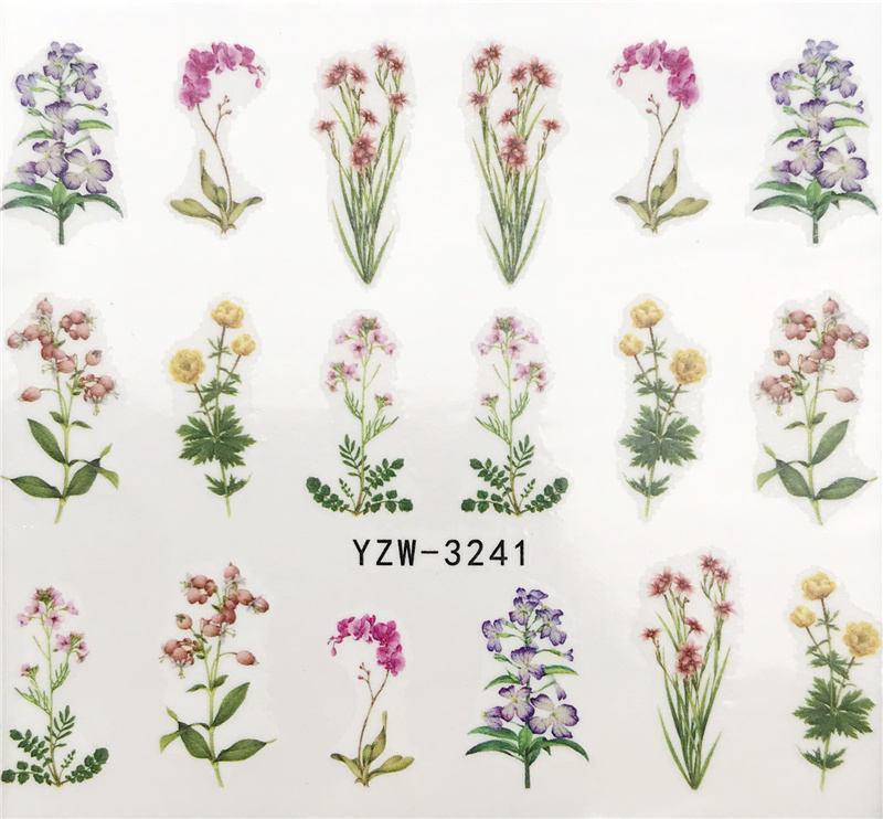 Flower Animal Designs Water Transfer Sticker Nail Art Decals Fashion Wraps Tips Manicure Tools Nail Watermark Decals iridescent Decoration Nail Self-Adhesive Decals Nail Stickers Water Transfer Fresh Nail Decals for Nail Art Stevvex