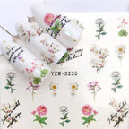 Flower Animal Designs Water Transfer Sticker Nail Art Decals Fashion Wraps Tips Manicure Tools Nail Watermark Decals iridescent Decoration Nail Self-Adhesive Decals Nail Stickers Water Transfer Fresh Nail Decals for Nail Art Stevvex