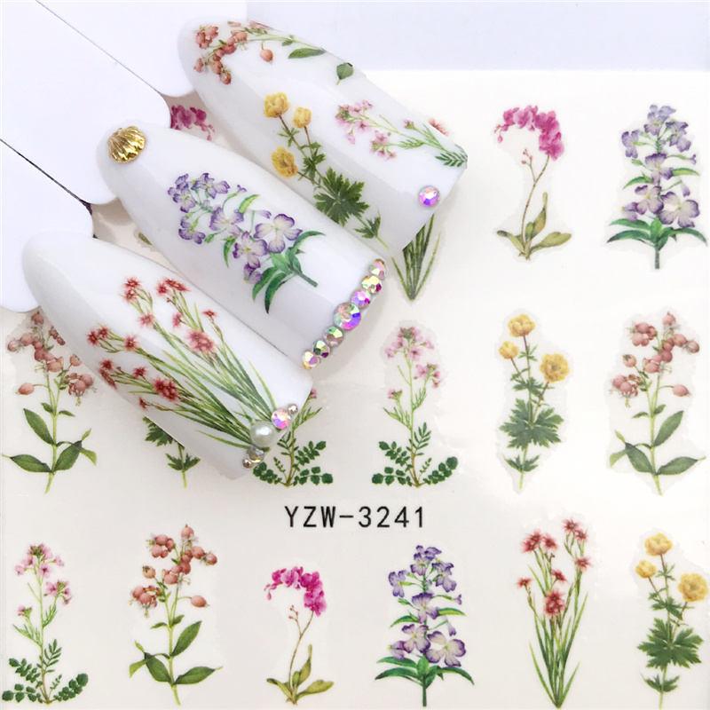 Flower Animal Designs Water Transfer Sticker Nail Art Decals Fashion Wraps Tips Manicure Tools Nail Watermark Decals iridescent Decoration Nail Self-Adhesive Decals Nail Stickers Water Transfer Fresh Nail Decals for Nail Art Stevvex