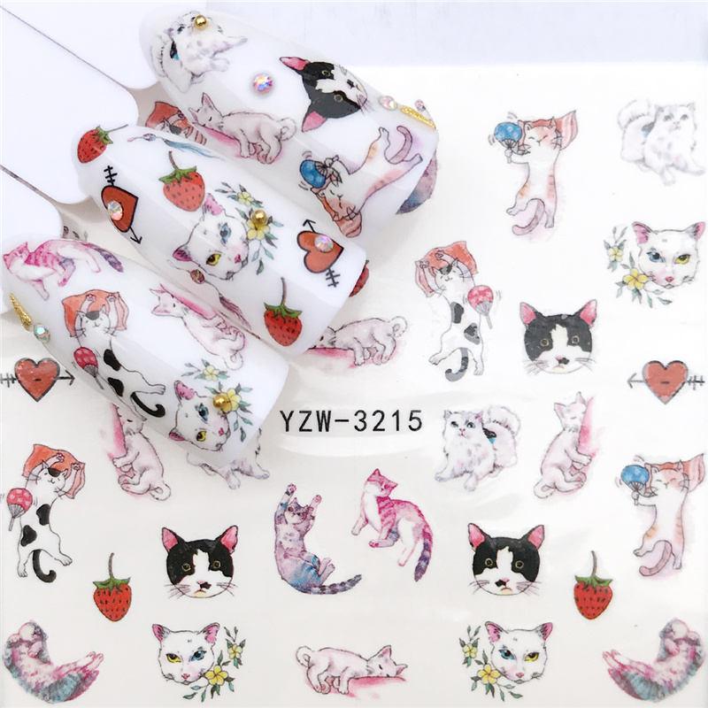 Flower Animal Designs Water Transfer Sticker Nail Art Decals Fashion Wraps Tips Manicure Tools Nail Watermark Decals iridescent Decoration Nail Self-Adhesive Decals Nail Stickers Water Transfer Fresh Nail Decals for Nail Art Stevvex