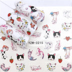 Flower Animal Designs Water Transfer Sticker Nail Art Decals Fashion Wraps Tips Manicure Tools Nail Watermark Decals iridescent Decoration Nail Self-Adhesive Decals Nail Stickers Water Transfer Fresh Nail Decals for Nail Art Stevvex